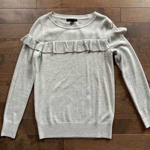 Banana Republic Gray ruffle sweater
